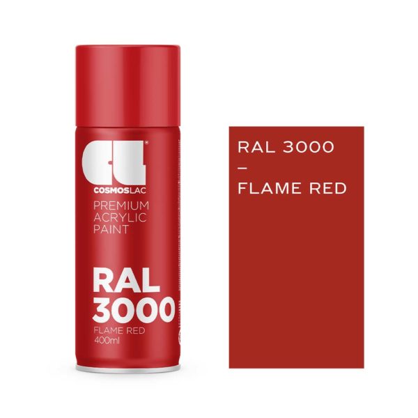 Cosmos Lac Ακρυλικό Σπρέι Ral 3000 Flame Red 400ml - Δόμηση Ρόδου