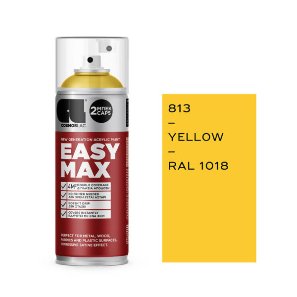 Easy Max Ακρυλικό Σπρέι Ral 1018 Yellow 400ml Cosmos Lac - Δόμηση Ρόδου