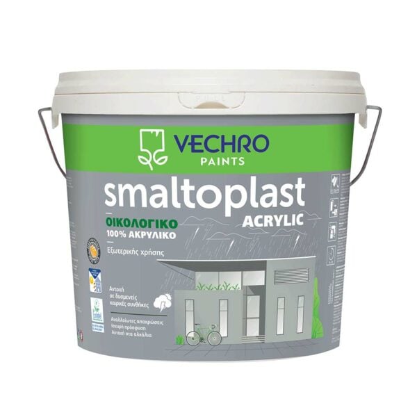 Smaltoplast 100% Ακρυλικό Λευκό 10lt Vechro • Δόμηση Ρόδου
