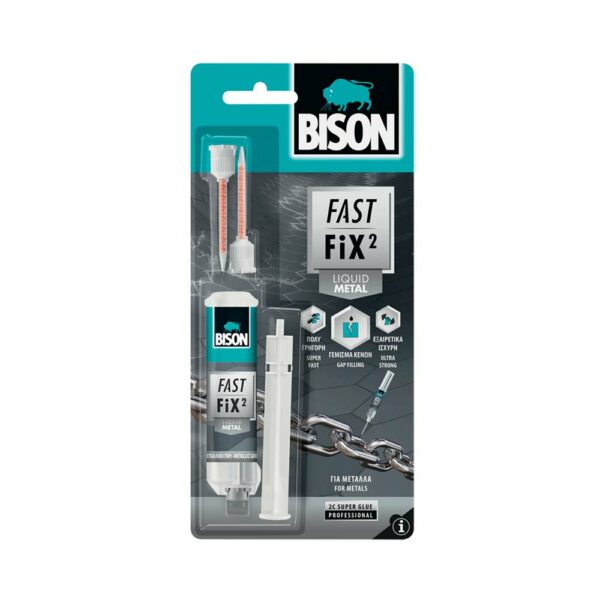 Fast Fix² Liquid Metal Κόλλα 2 Συστατικών 10gr Γκρι Bison • Δόμηση Ρόδου