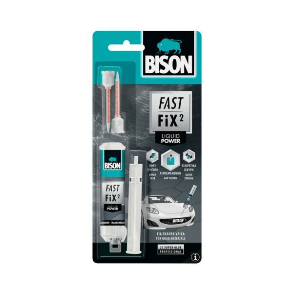 Fast Fix² Liquid Power Κόλλα 2 Συστατικών 10gr Διάφανη Bison • Δόμηση Ρόδου