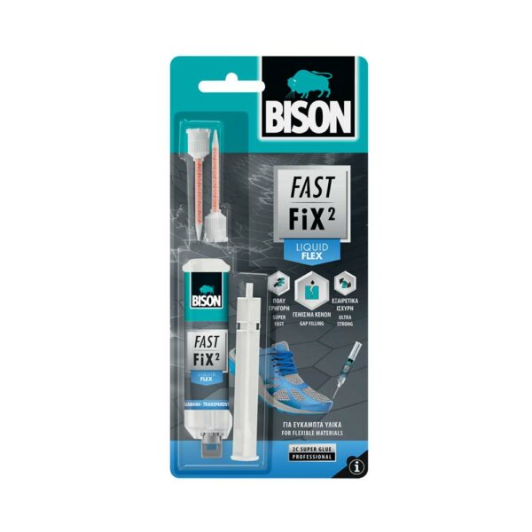 Fast Fix² Liquid Flex Κόλλα 2 Συστατικών 10gr Διάφανη Bison • Δόμηση Ρόδου