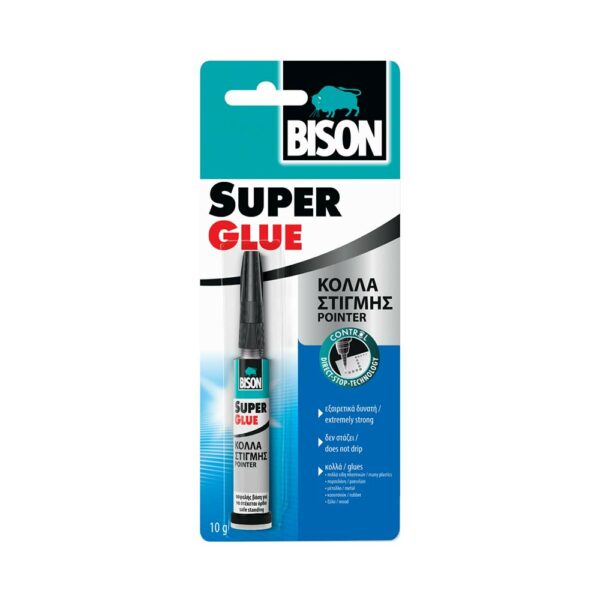 Super Glue Pointer Κόλλα 10gr Bison • Δόμηση Ρόδου