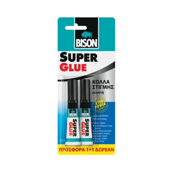 Super Glue Κόλλα Στιγμής 3gr 1+1 Bison • Δόμηση Ρόδου