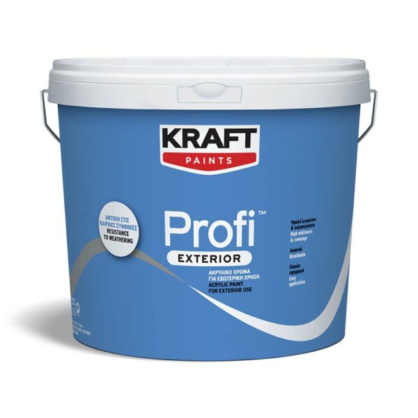 Profi Exterior Ακρυλικό Λευκό 9lt Kraft • Δόμηση Ρόδου
