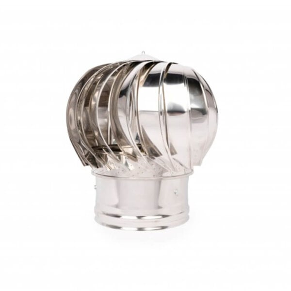 Inox Shell Καπέλο Καπνοδόχου Αιολικό Περιστροφικό Inox Ø130