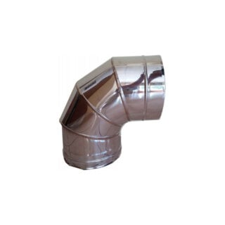 InoxShell Γωνία 90˚Inox Καμινάδας Μονού Τοιχώματος Ø120