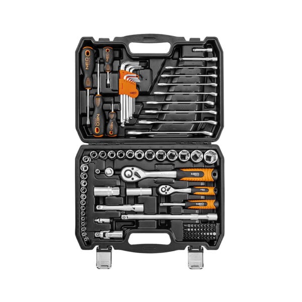 NeoTools Set Καστάνια με Καρυδάκια, Κλειδιά & Κατσαβίδια 1/2" και 1/4" 100 Τεμαχίων - Image 2